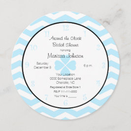 Omkring Klock Inbjudningskort för möhippan i Blue