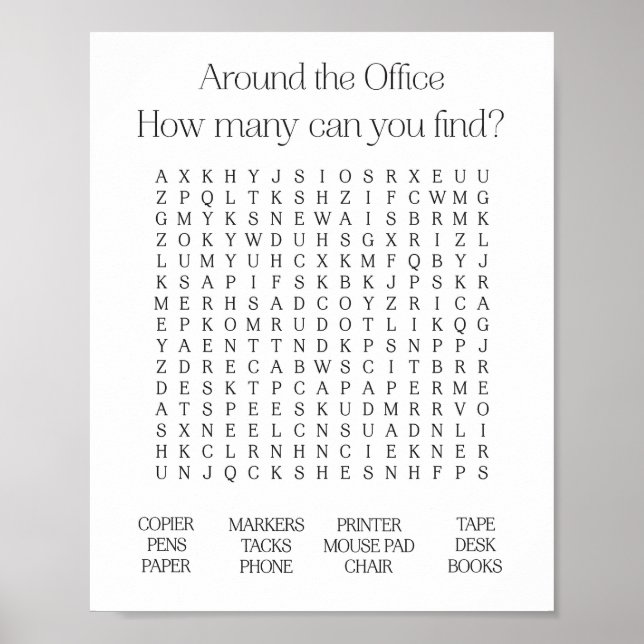 Omkring Office Ord Search Poster (Framsidan)