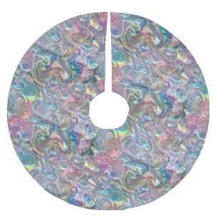 Omkullkastar Holographic regnbågsskimrande för Julgransmatta Borstad Polyester