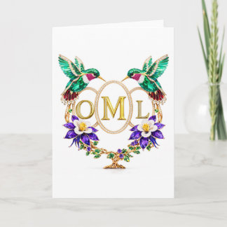 OML Hummingbird Any Letters Custom Folded Wedding Inbjudan