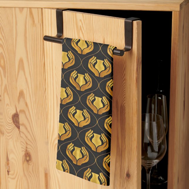 Ömma händer kökshandduk (Thirds Fold)