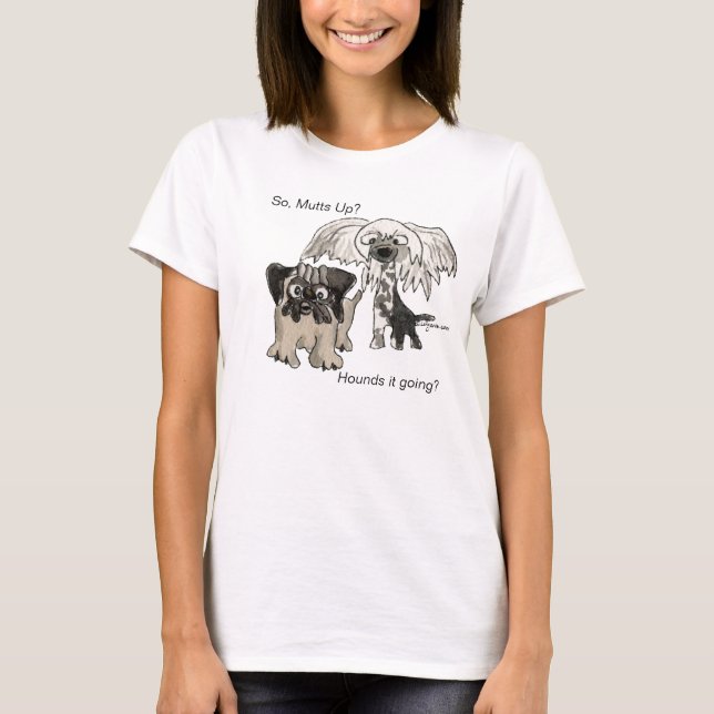 Ömmar? Hundar det? Hund Tshirt Tee Shirt (Framsida)