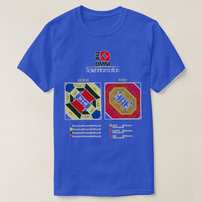 Omni Coliseum in Atlanta Seating Chart 3 TShir T Shirt (Design framsida)