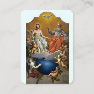 Omnipotentia Patris Heliga Trinity Prayer Card Visitkort
