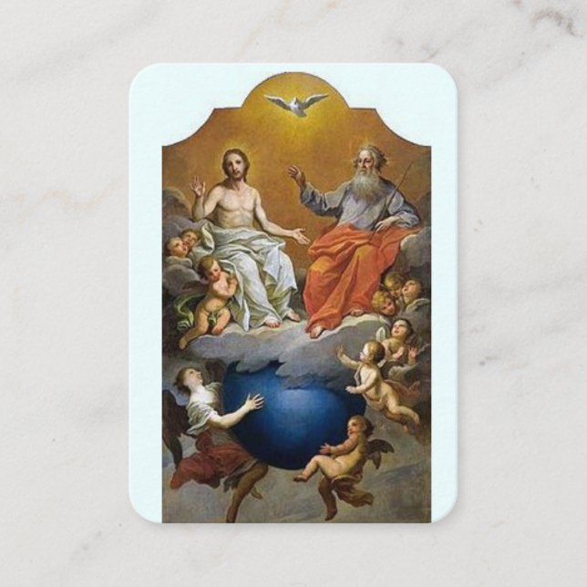 Omnipotentia Patris Heliga Trinity Prayer Card Visitkort (Framsida)