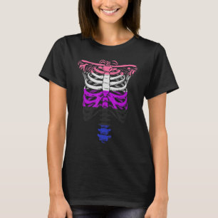 Omnisexual Gender Fluid Skeleton Ribage LGBTQ Ske T Shirt