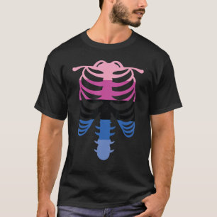 Omnisexual Pride Flagga Skeleton Ribcage Omnisexua T Shirt