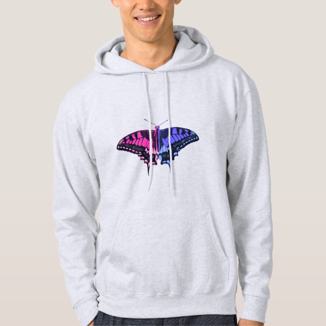 Omnisexual Pride Flagga Swallowtail Butterfly Hoodie (Framsida)