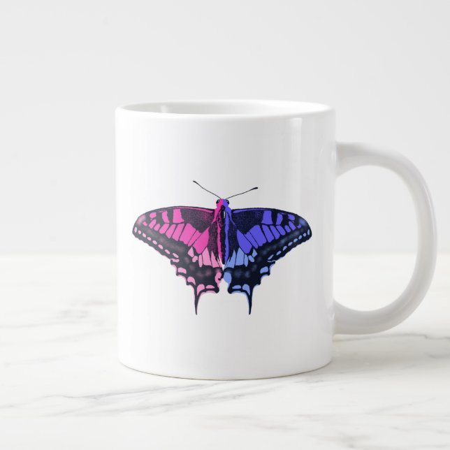 Omnisexual Pride Flagga Swallowtail Butterfly Jumbo Mugg (Höger)