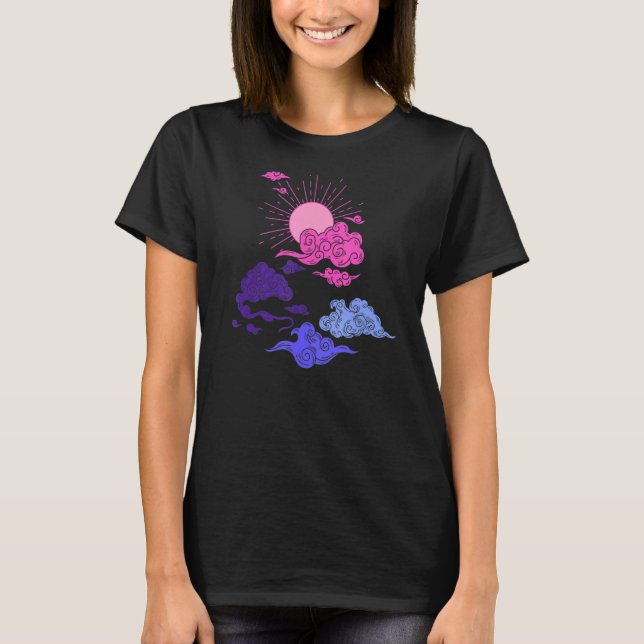 Omnisexual Pride Himlar Omni Japansk Sol Discreet  T Shirt (Framsida)