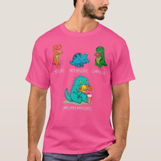 Omnomnivar Funny Food Eating Dinosaur T Shirt