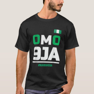 Omo 9JA med Nigerias Flagga i hjärtat på Nigeria T Shirt