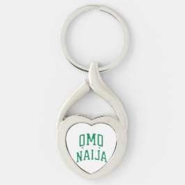 Omo-Naija — Nigerianskt kulturarv Twisted Heart Silverfärgad Nyckelring