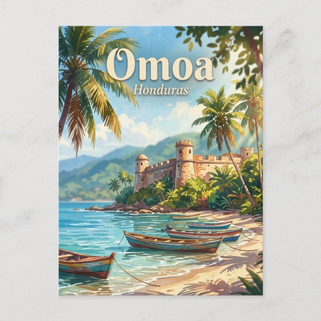 Omoa Honduras Vykort (Framsida)