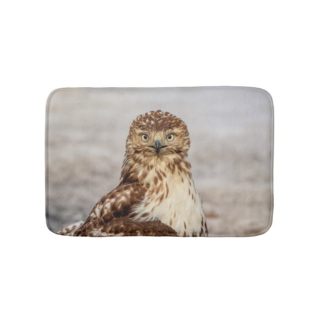 Omogen Red-Tails Hawk på marken Badrumsmatta (Framsidan)