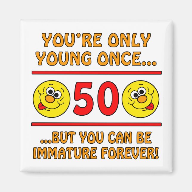 Omogna Gag-gåvor på 50:e födelsedagen Magnet (Framsidan)