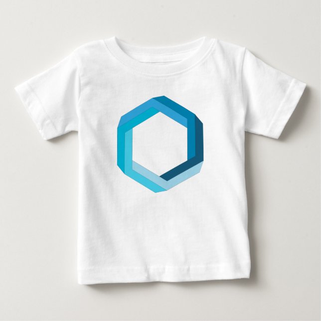 Omöjlig geometri: Blå hexagon. T-shirt (Framsida)