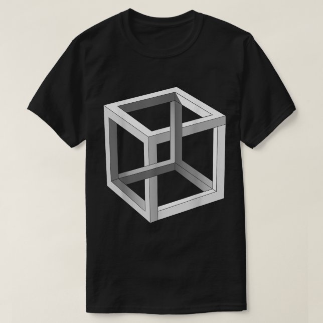 Omöjlig optisk bild av kub (irrationell kub) t shirt (Design framsida)