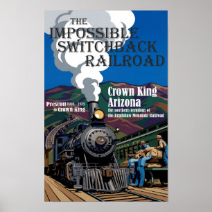 Omöjlig Switchback Järnvägsaffisch Poster