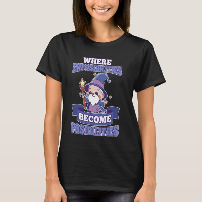Omöjligheterna blir möjligheter Chibi Old Wiz T Shirt (Framsida)