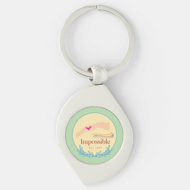 Omöjligt Är 1997 Swirl Silverfärgad Nyckelring (Framsidan)