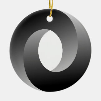 Omöjligt cirkla den optiska illusionen julgransprydnad keramik