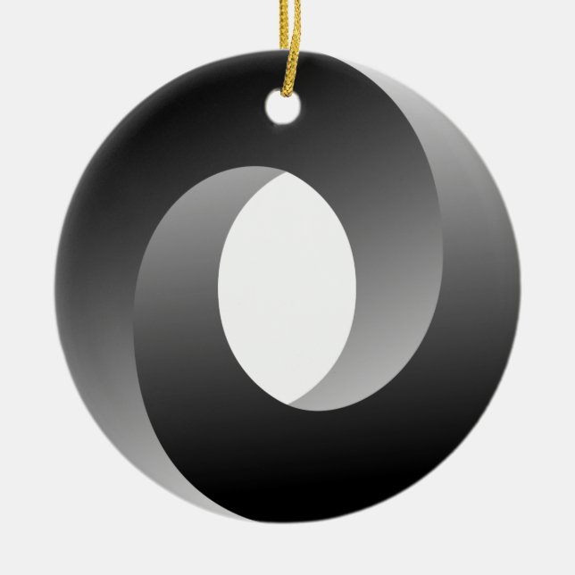 Omöjligt cirkla den optiska illusionen julgransprydnad keramik (Framsidan)