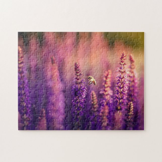 Omöjligt pussel - Bin på lavender (Horisontell)