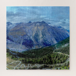 Omöjligt pussel - blått och Grönt berg