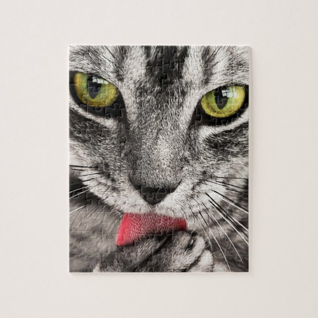 Omöjligt pussel - Grått stripe-katt (Vertikal)