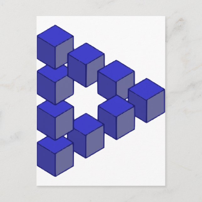 Omöjligt trapphus för optisk illustration av fyrka vykort (Framsida)