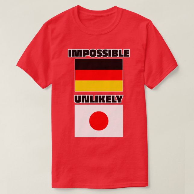Omöjligt Tysklant osannolikt Japan T Shirt (Design framsida)