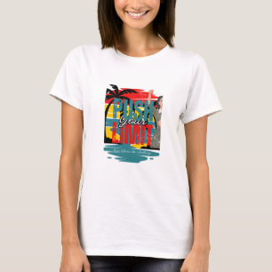 omotiverad blå gult t shirt