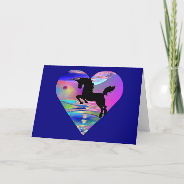 Omotståndskraftigt Unicorn Art Greeting Card Kort (Framsida)