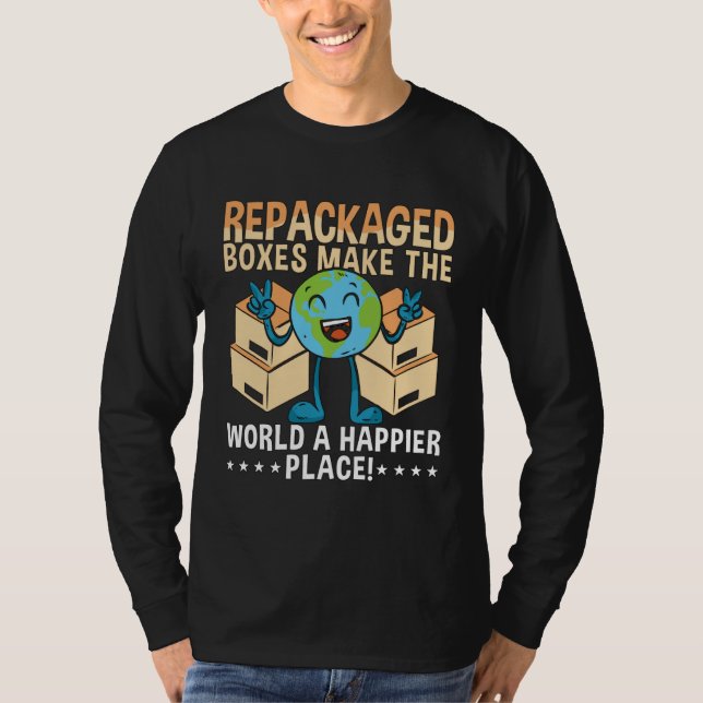 Ompacketerade lådor gör klimatet förändra jordens  t shirt (Framsida)