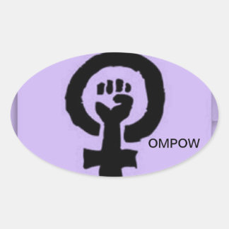 OMPOW-dekal Ovalt Klistermärke