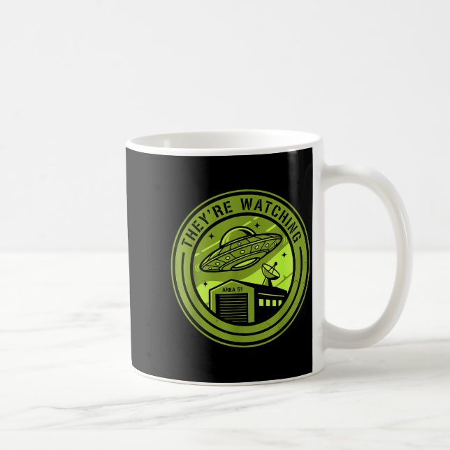Område 51 De tittar på Alien-troende Batch-Ufo Kaffemugg (Höger)