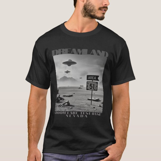 Område 51 Dreamland Nevada T Shirt (Framsida)
