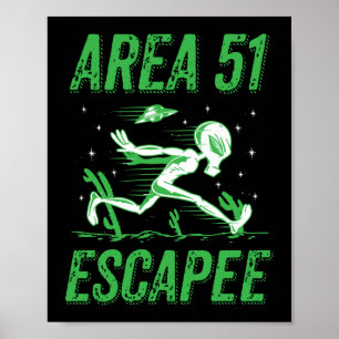 Område 51 Escapee Grönt Alien Halloween Costume Poster