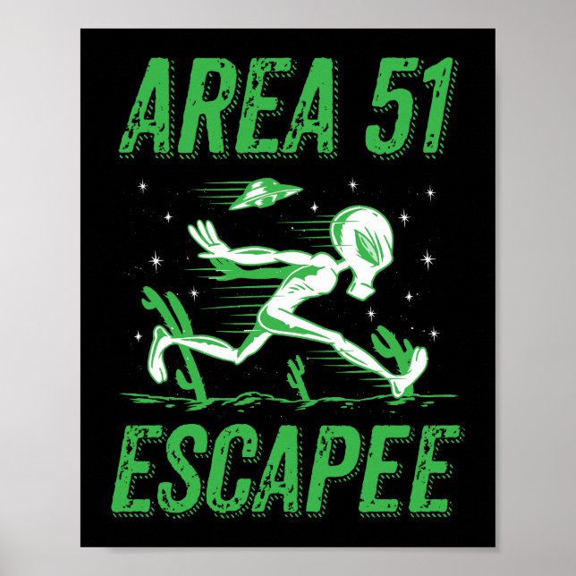 Område 51 Escapee Grönt Alien Halloween Costume Poster (Framsidan)