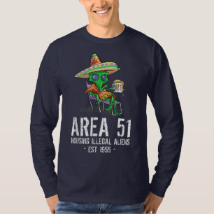 Område 51 Gag Gift UFO Drunk Illegal Alien T Shirt