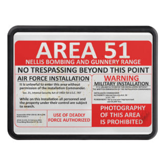 Område 51 Ingen intrångsmarkering Dragkroksskydd
