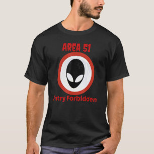 Område 51 Nevada USA Alien Head Entry Forbidden Re T Shirt