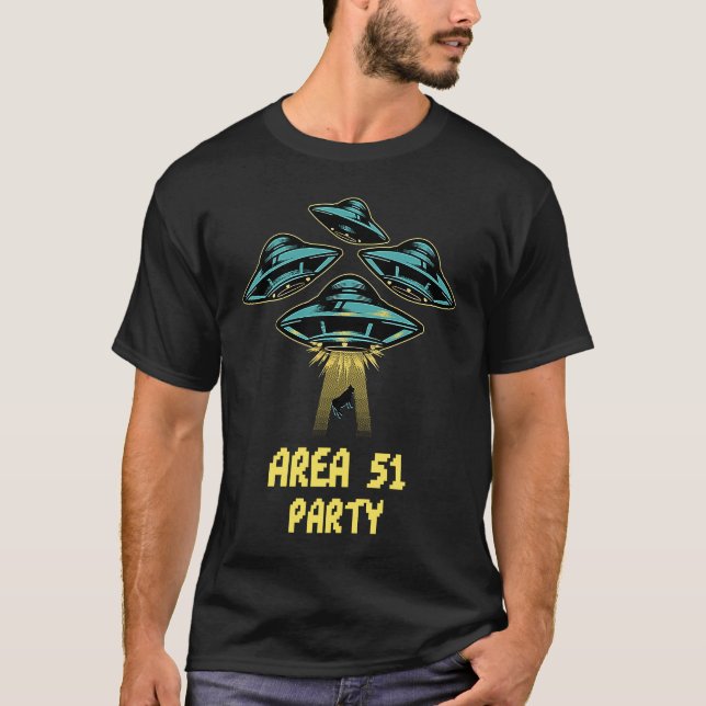 Område 51 Party UFO Funny Unisex och Ungdom T T Shirt (Framsida)
