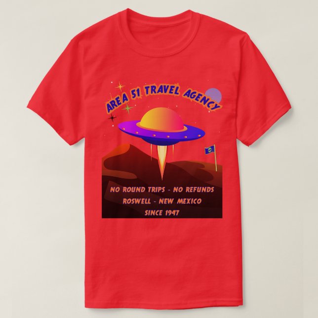 Område 51 Resebyrå T Shirt (Design framsida)