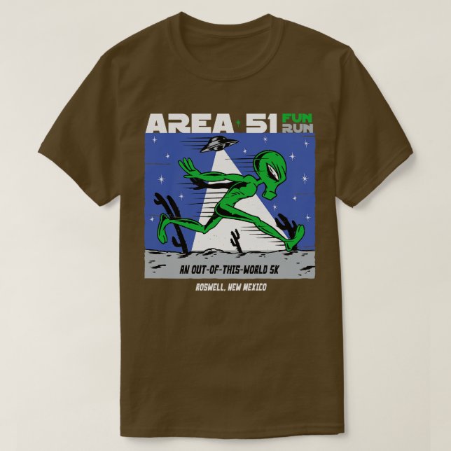 Område 51 Roligt Springa Funny Running T Shirt (Design framsida)