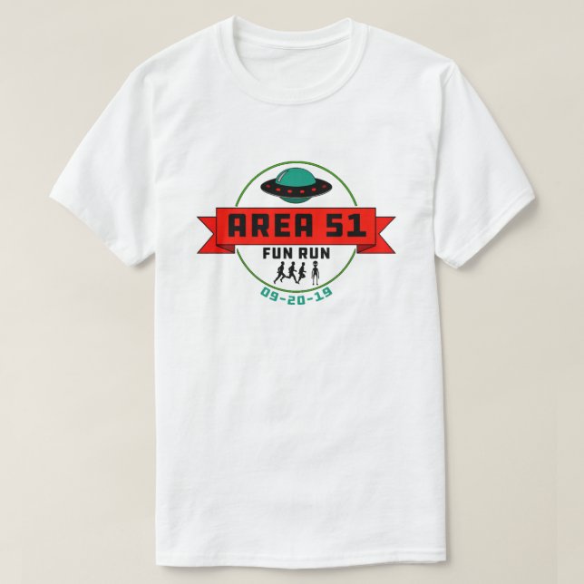 Område 51 Roligt Springa T Shirt (Design framsida)