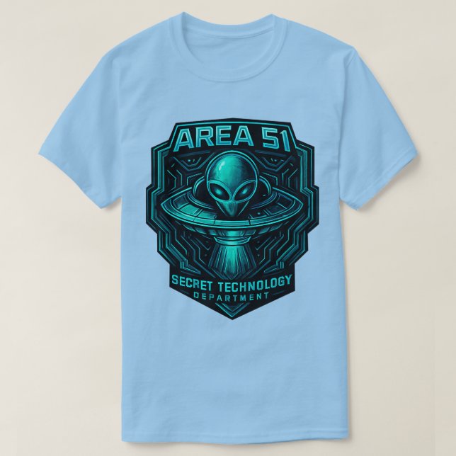 Område 51 - Secret Technology Department T Shirt (Design framsida)