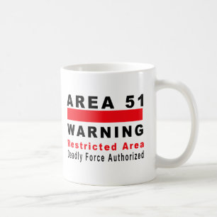 Område 51 som varnar kaffemugg