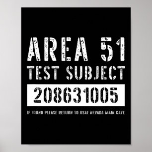 Område 51 Test Subjekt 1005 Alien Abduction Hallow Poster
